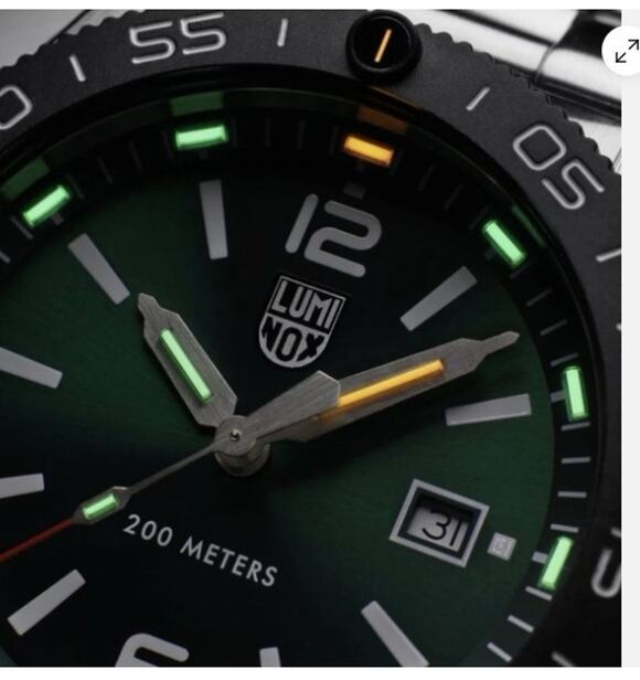 Luminox Pacific Diver Green Dial Tritium Stainless Mens 44mm SWISS Watch XS.3137 main image 5